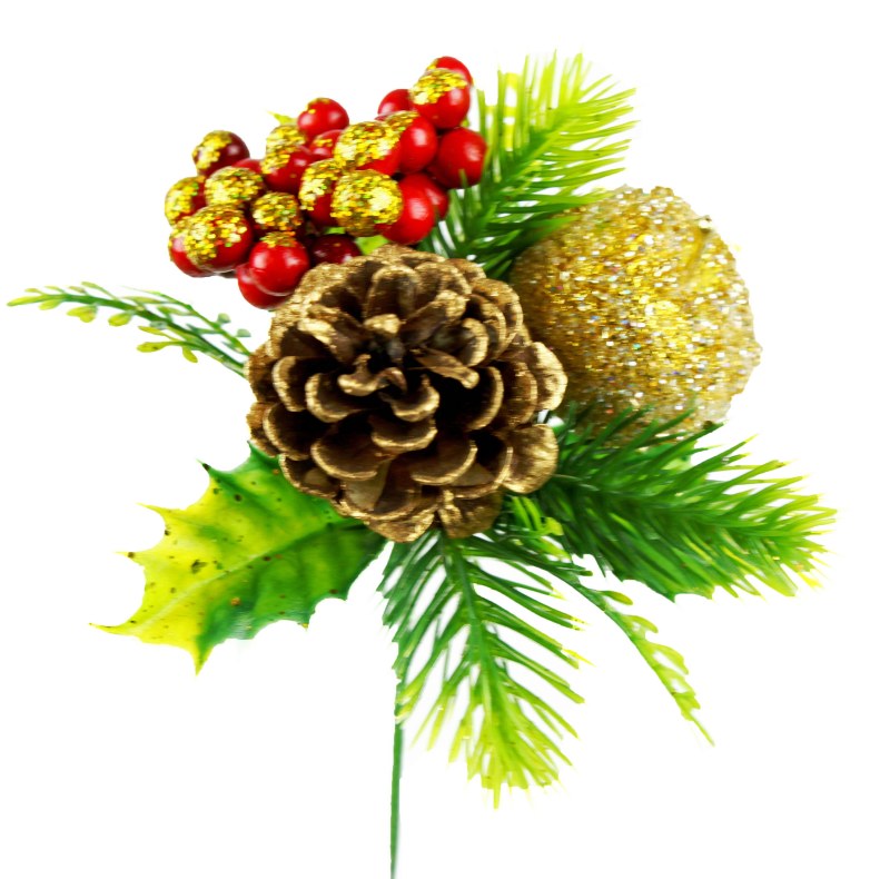 Picture of 6 gold apple christmas pick